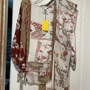 Citron Santa Monica 100% Embossed Silk Rare Print and Colors